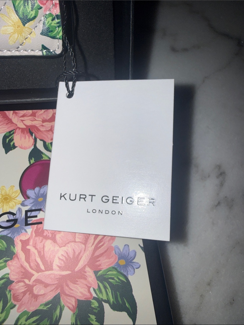 Kurt Geiger London Micro Kensington Floral Printed Crossbody-Bone Combination - Picture 2 of 7